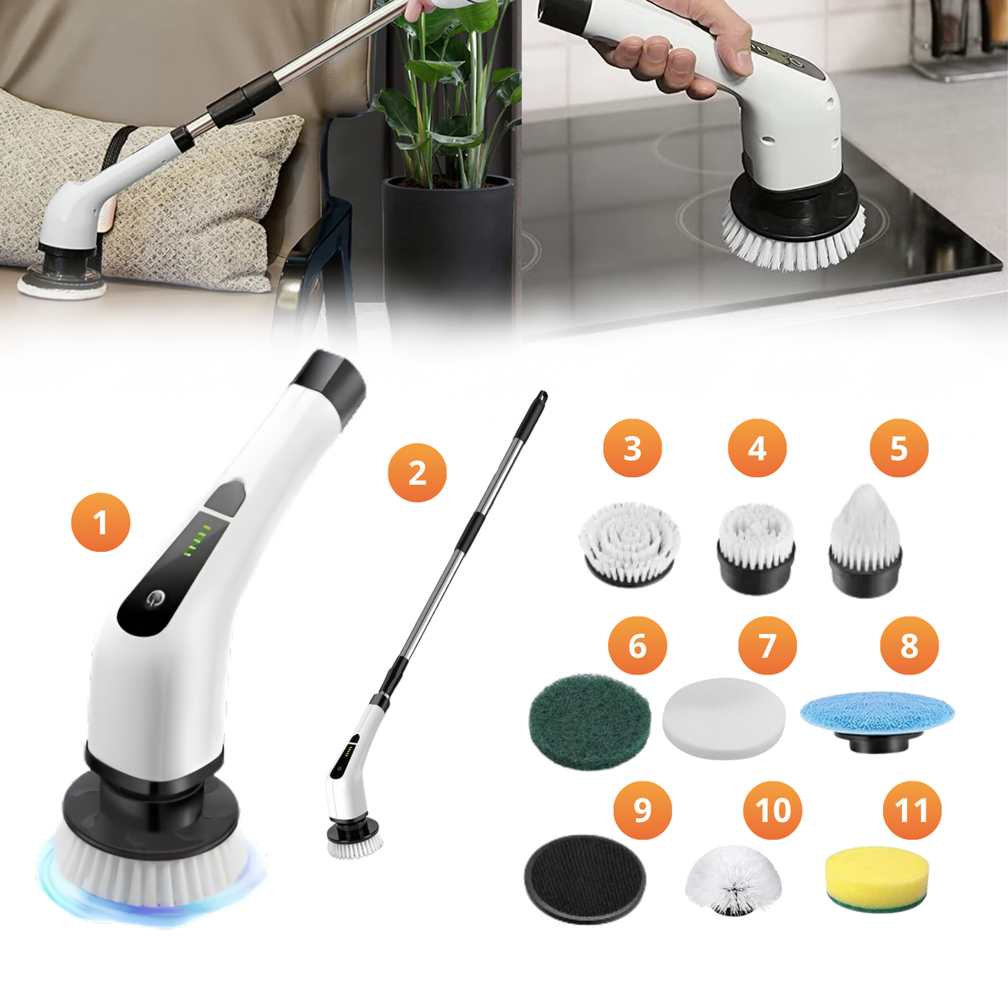 CleanPro - Multifunkcionalna Električna četka za čišćenje (11 delova)