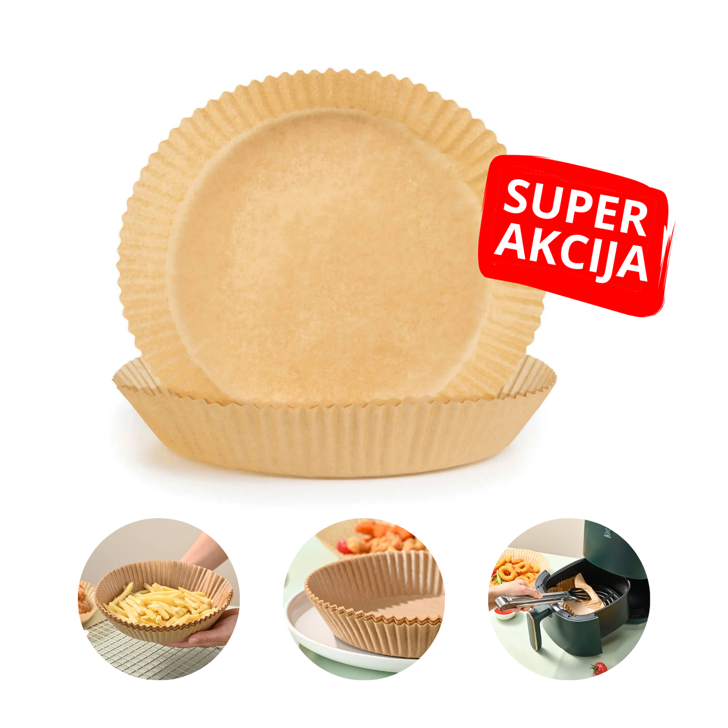 Papirne korpice za AirFryer - 50 komada