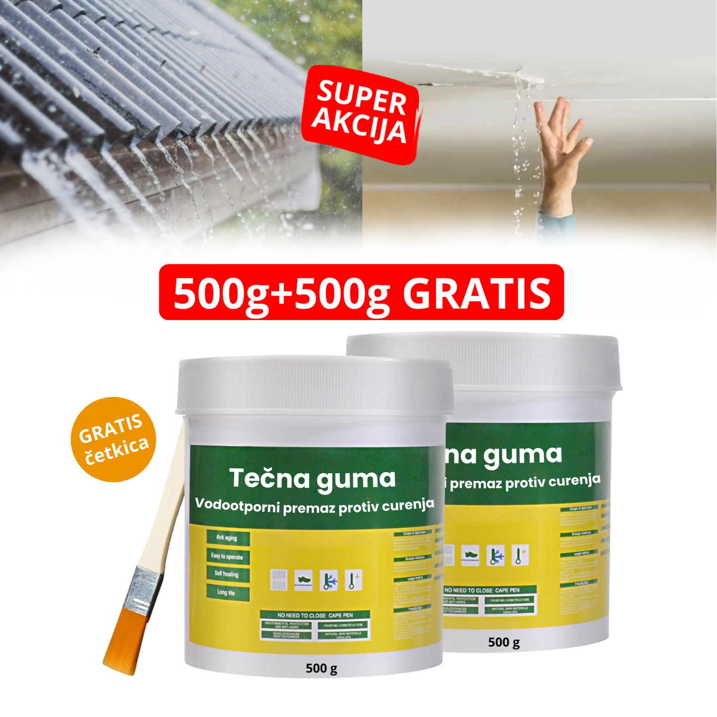 TotalSeal - Vodootporni premaz 1+1 gratis (500g + 500g)