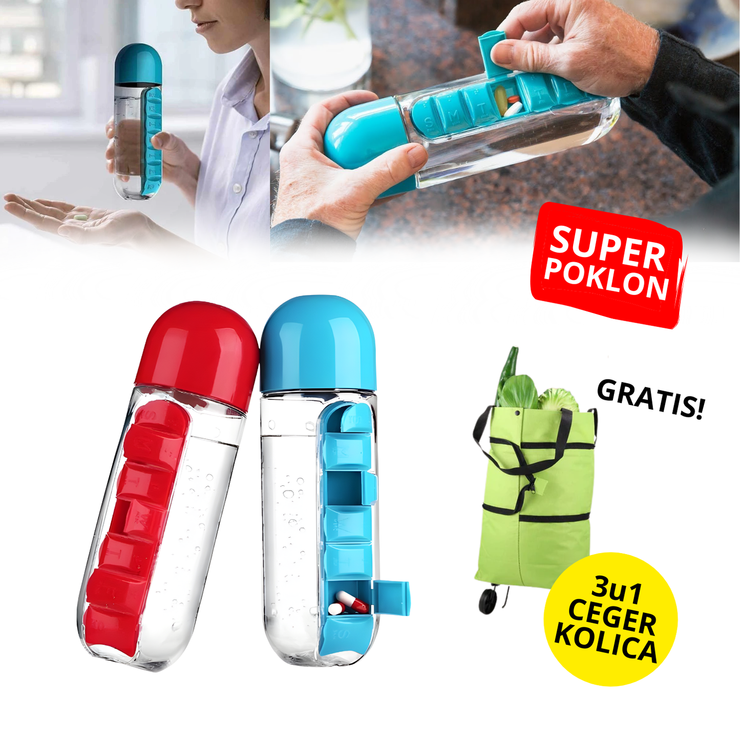 3 u 1 Organizer za lekove + 3 u 1 Ceger kolica