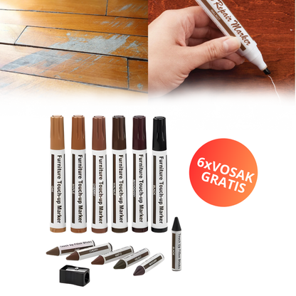 WoodFix - Set markera i voska za reparaciju drveta