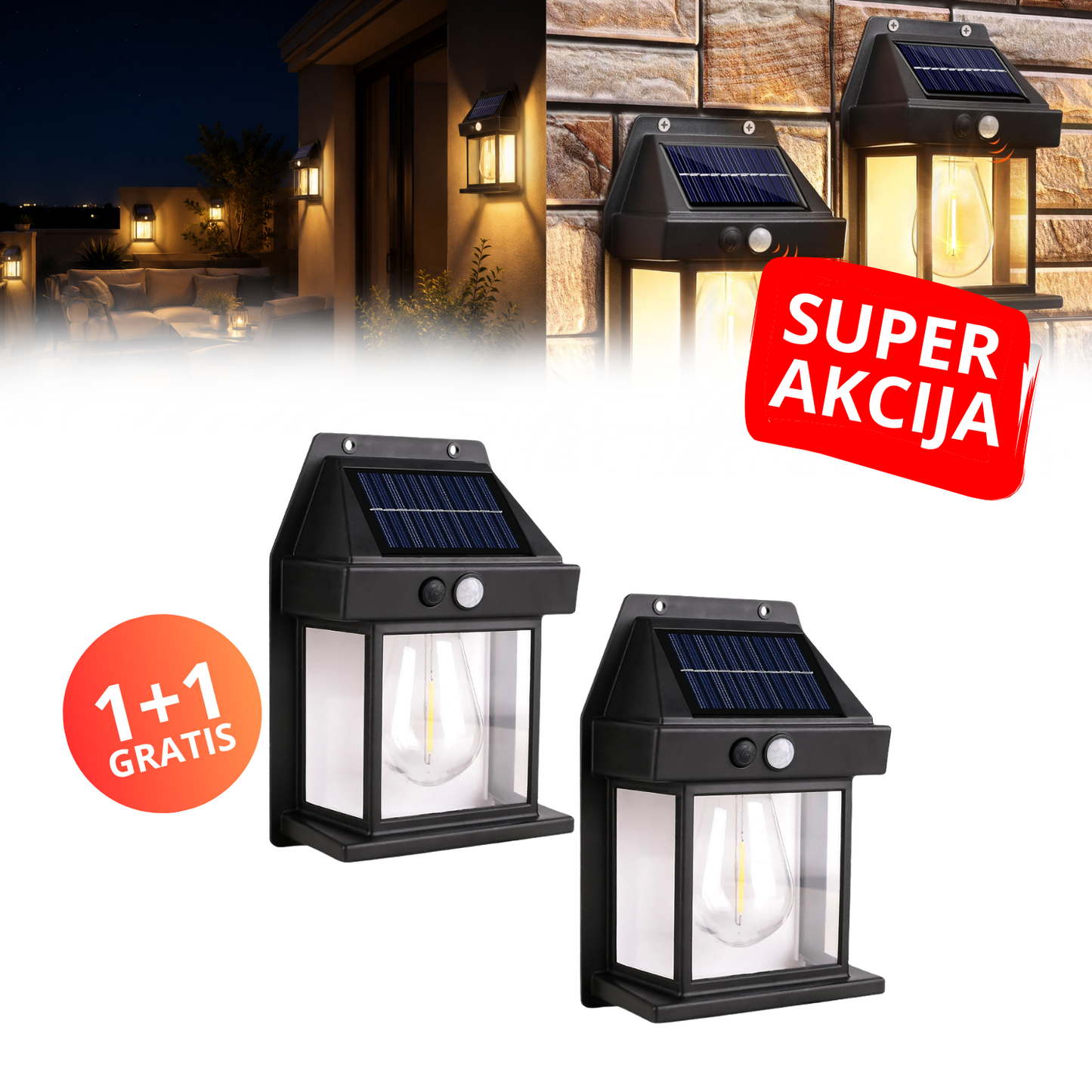 EcoGlow - Solarna fenjer lampa - 1+1 Gratis