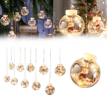 MagicLights Santa - Novogodišnja LED zavesa sa svetlećim kuglama (Set sa 10 kugli)