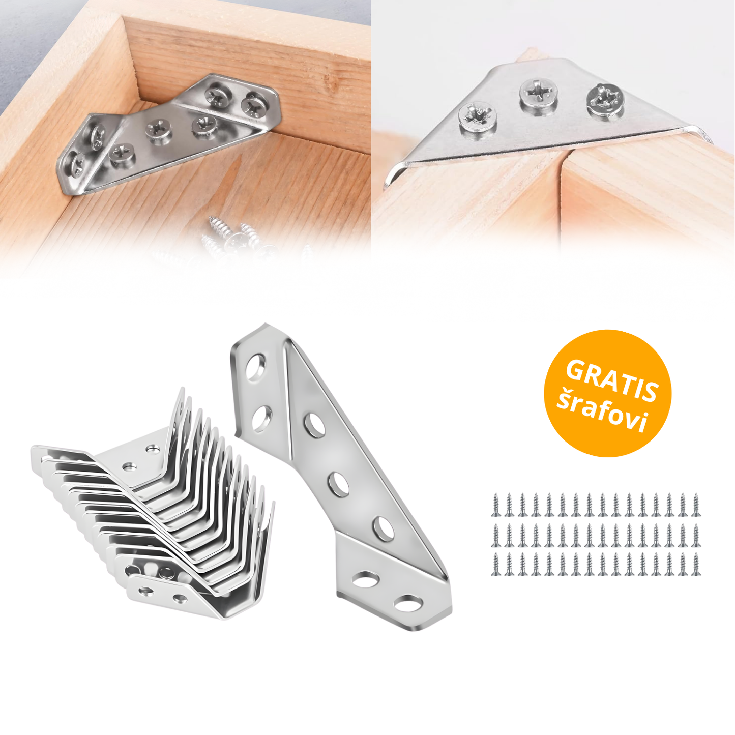 Trostrani ugaonici za popravku nameštaja