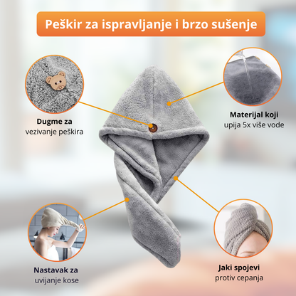 QuickDry - Mikrofiber peškir za brzo sušenje kose