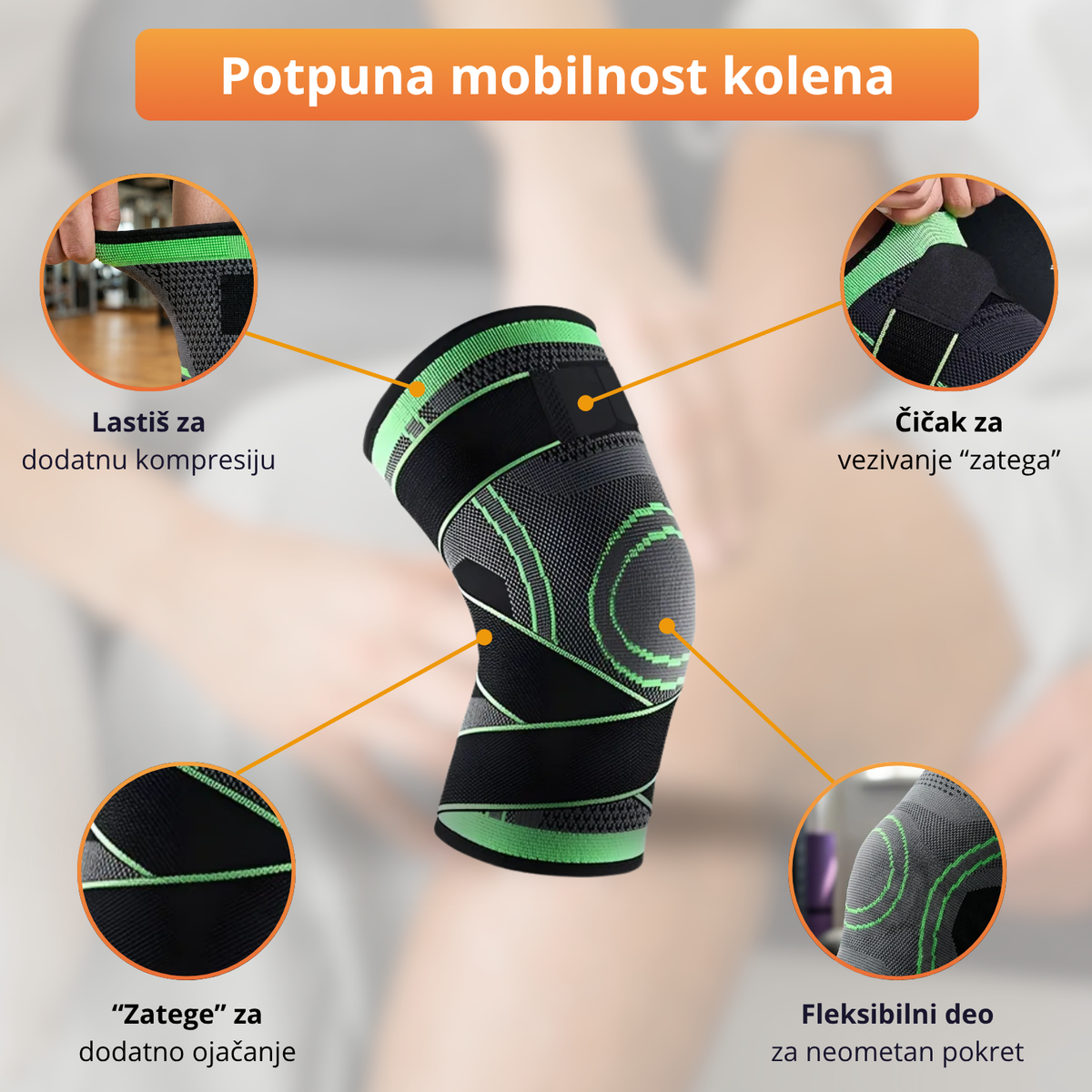FlexPro – Kompresioni steznik za koleno - 1+1 Gratis
