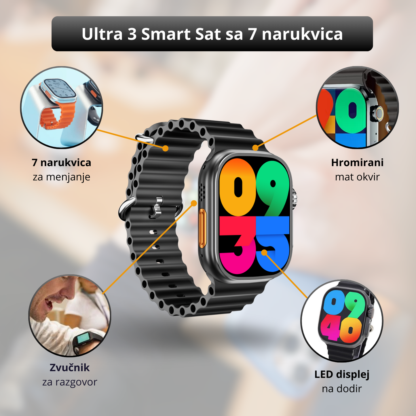 Ultra 3 Smart - Pametni sat sa 7 narukvica