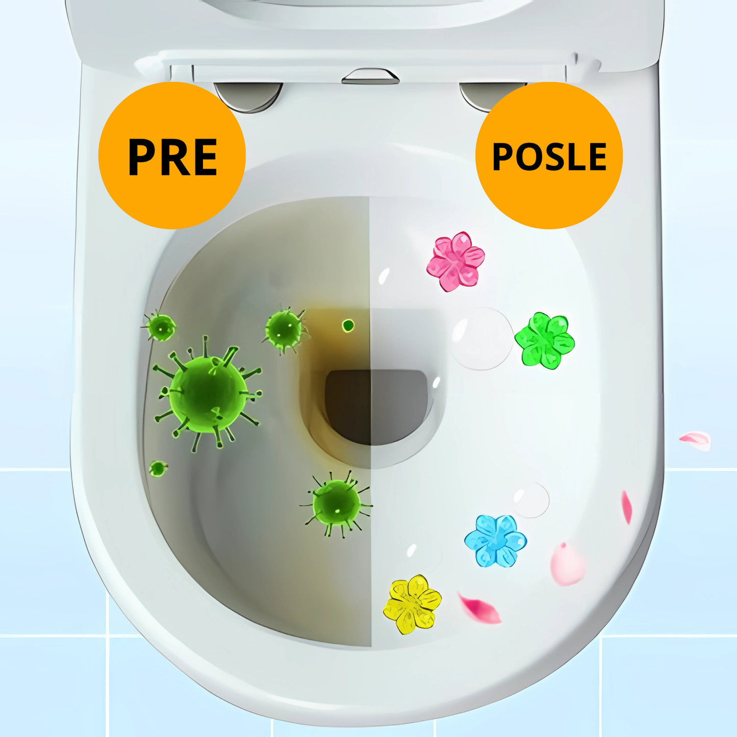 3 paketa mirišljavih cvetića za WC šolju