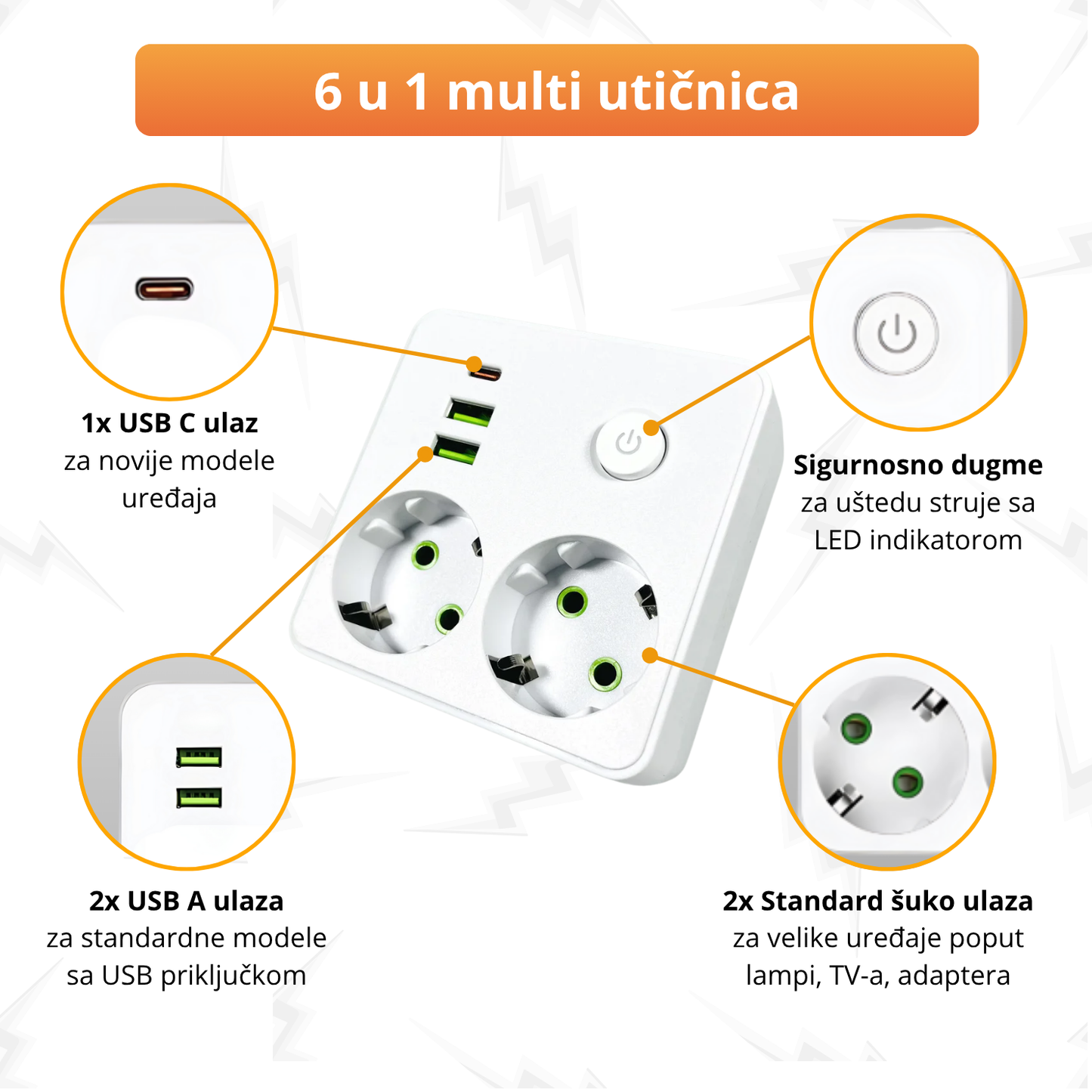 VoltMax - 6 u 1 Multi Utičnica