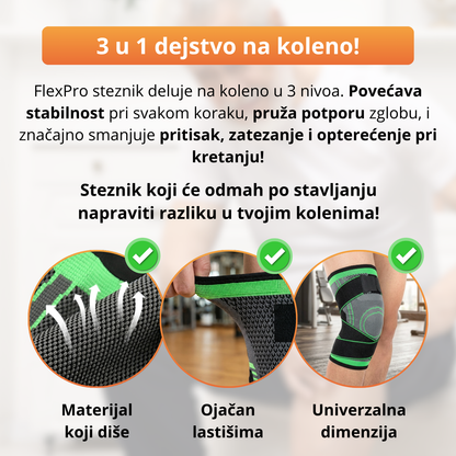 FlexPro – Kompresioni steznik za koleno - 1+1 Gratis