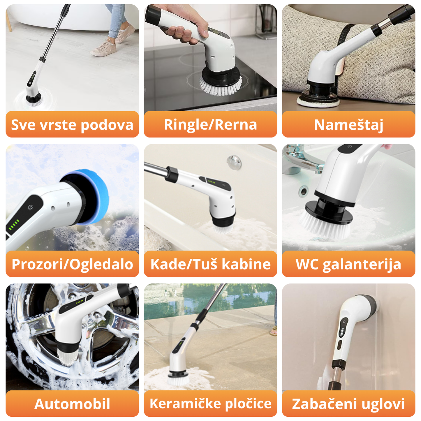 CleanPro - Multifunkcionalna Električna četka za čišćenje   (11 delova)