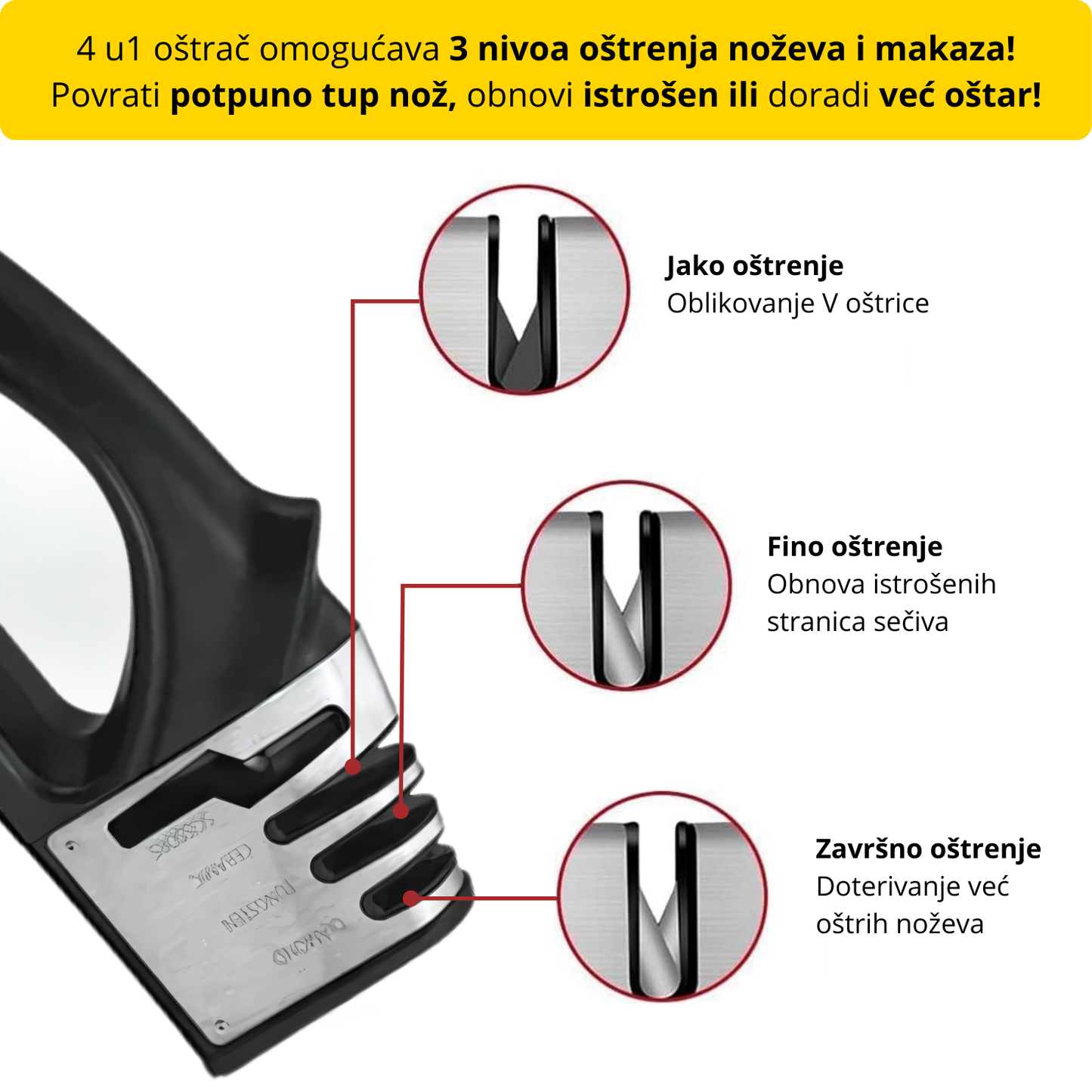 4 u 1 oštrač za noževe i makaze