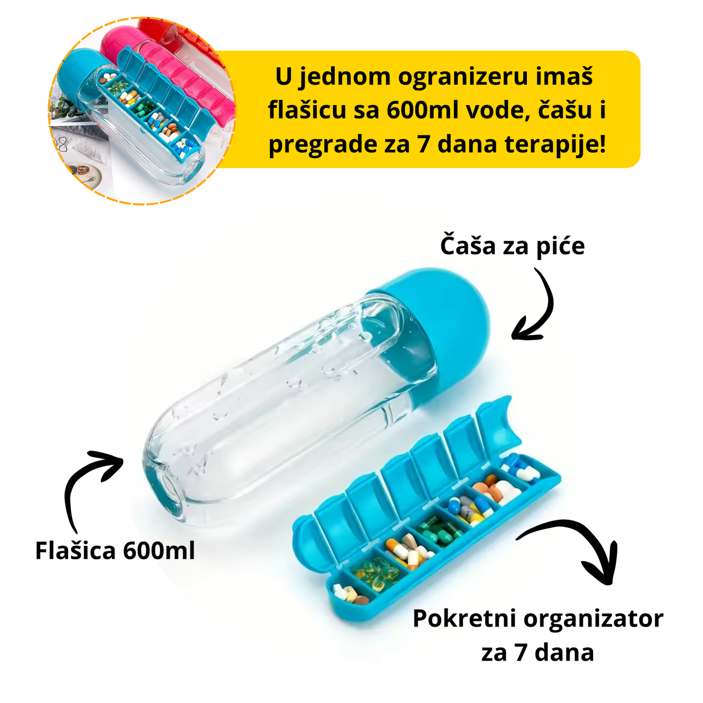 3 u 1 organizer za lekove i suplemente
