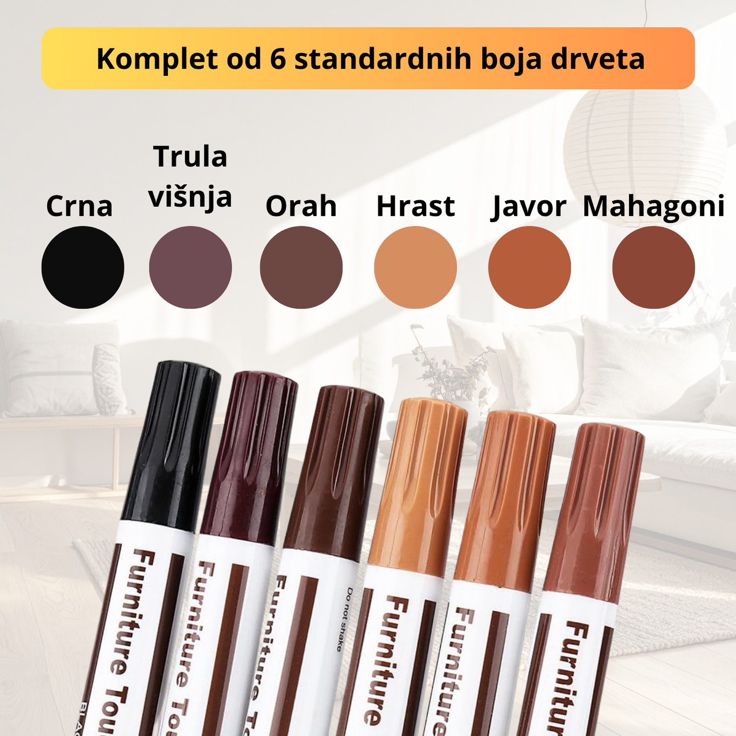 WoodFix - Set markera i voska za reparaciju drveta