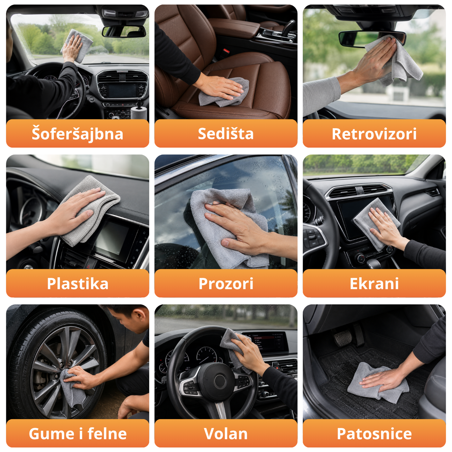 Višekratne mikrofiber krpe u rolni (50 komada)