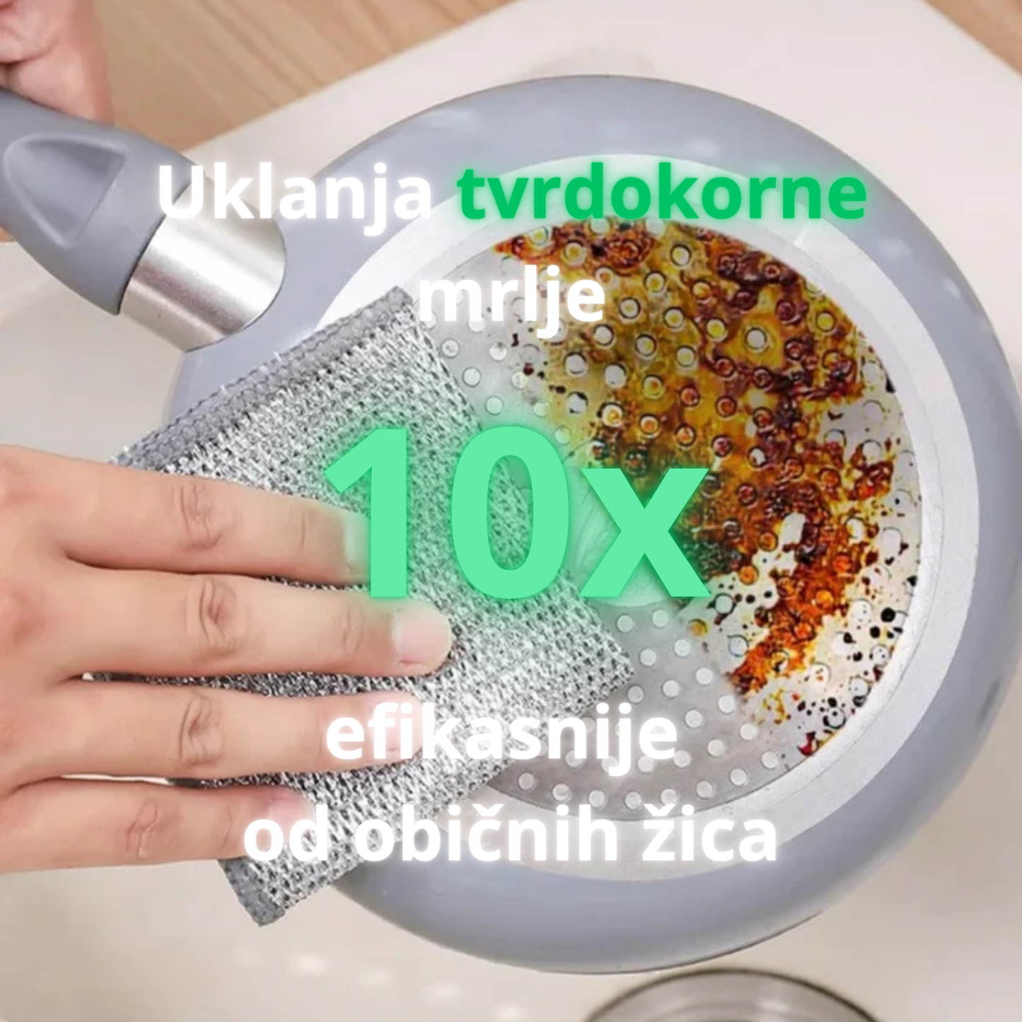 Metalna krpa za čišćenje tvrdokornih mrlja – Set od 10 komada
