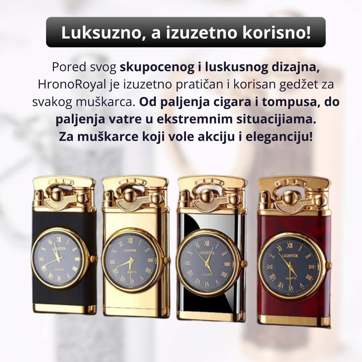 HronoRoyal - Upaljač sa mehaničkim satom