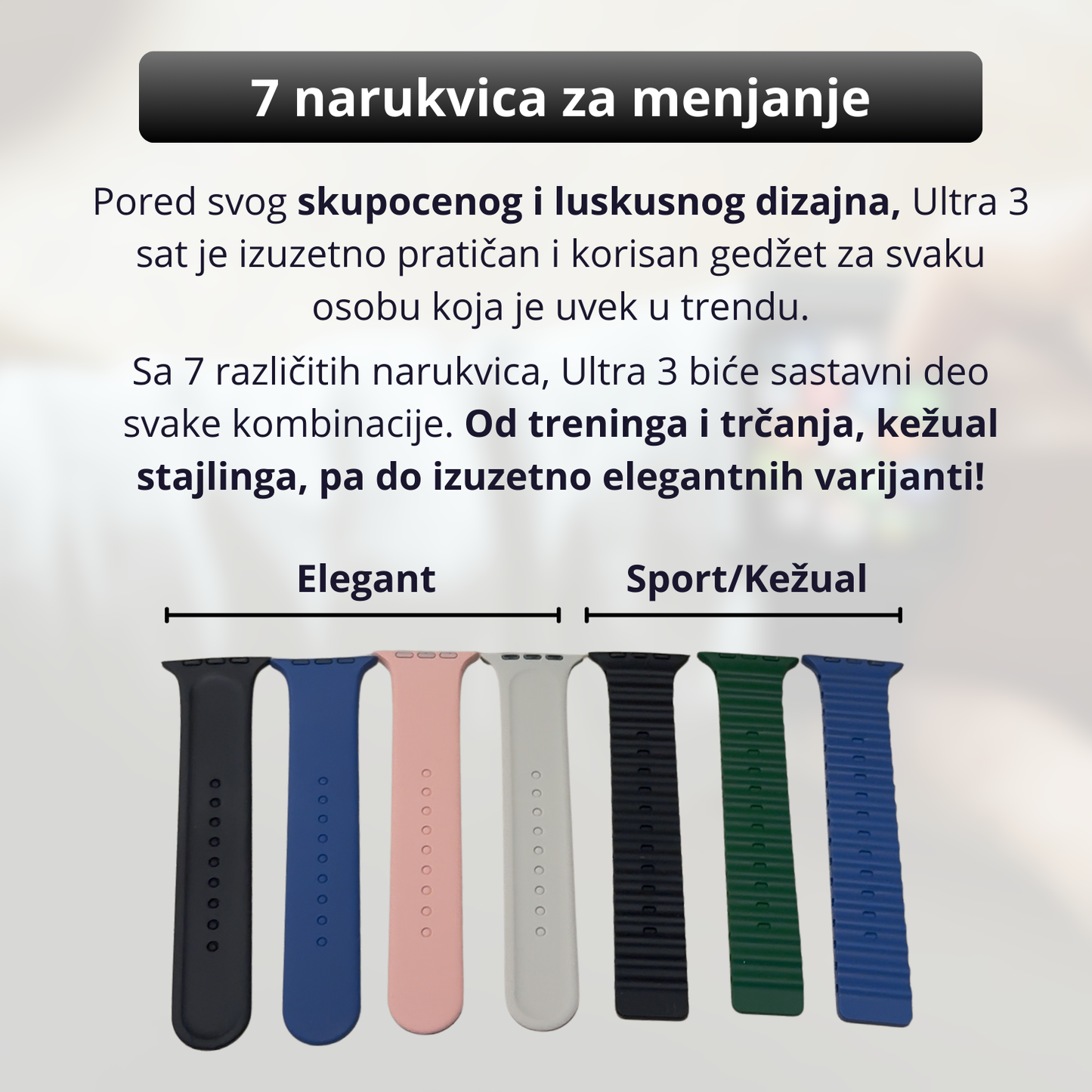 Ultra 3 Smart - Pametni sat sa 7 narukvica