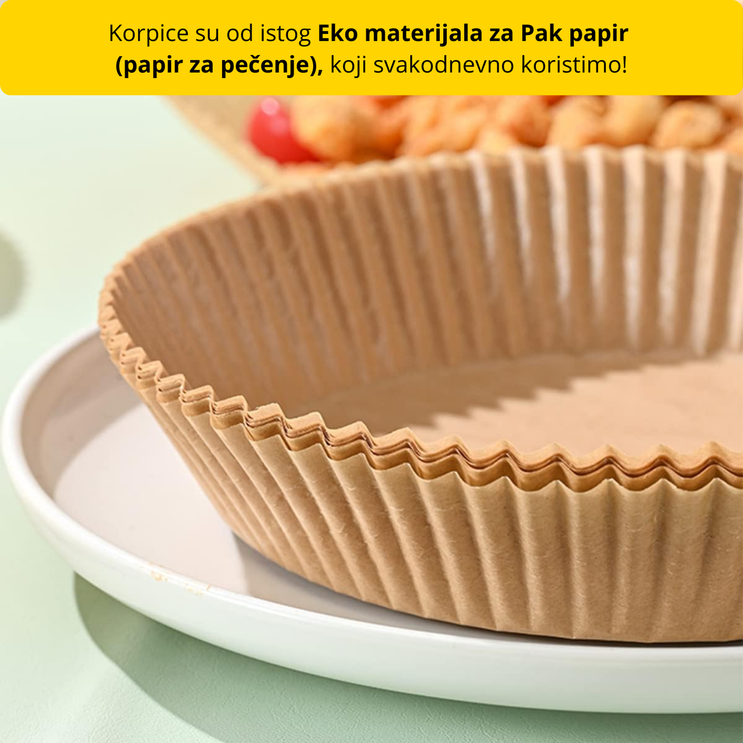 Papirne korpice za AirFryer - 50 komada + 2 mikrofiber krpe GRATIS