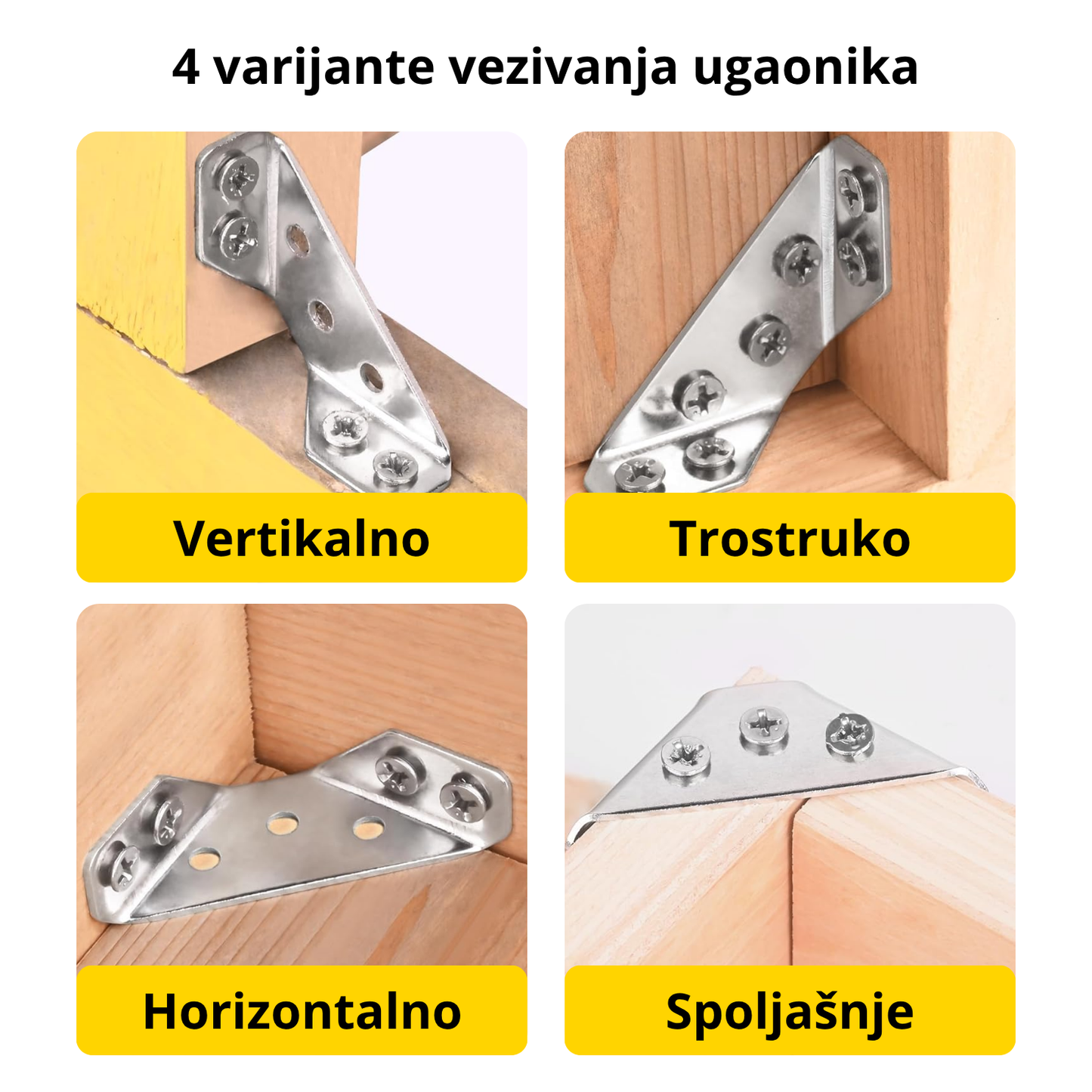 Trostrani ugaonici za popravku nameštaja