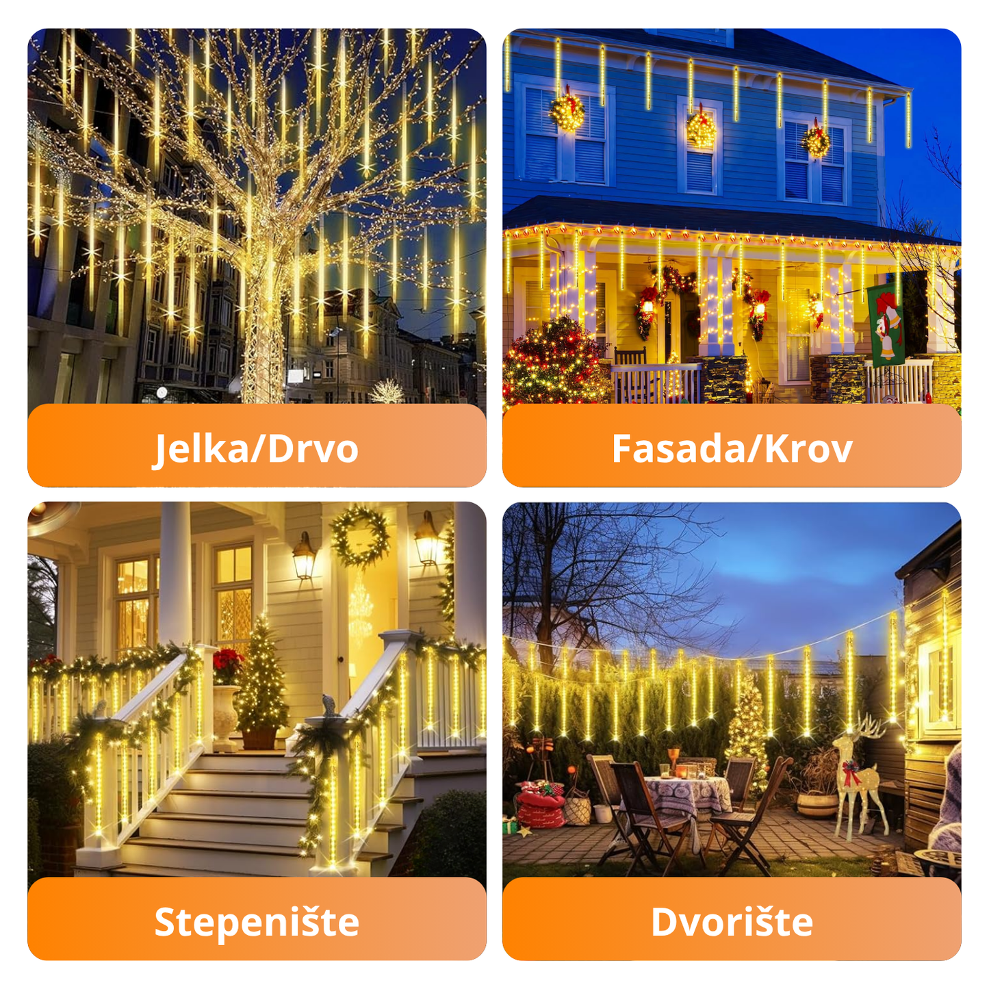 MagicLights - LED Zvezde Padalice (Set od 8 komada)