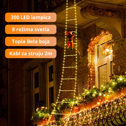LED Novogodišnje Merdevine sa velikim Deda Mrazom