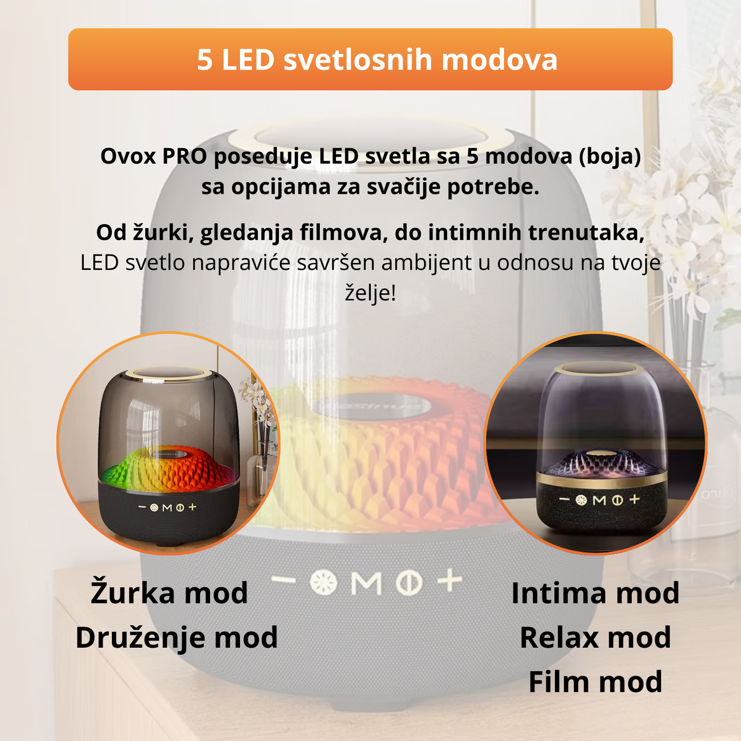 Ovox - Bluetooth zvučnik sa LED osvetljenjem