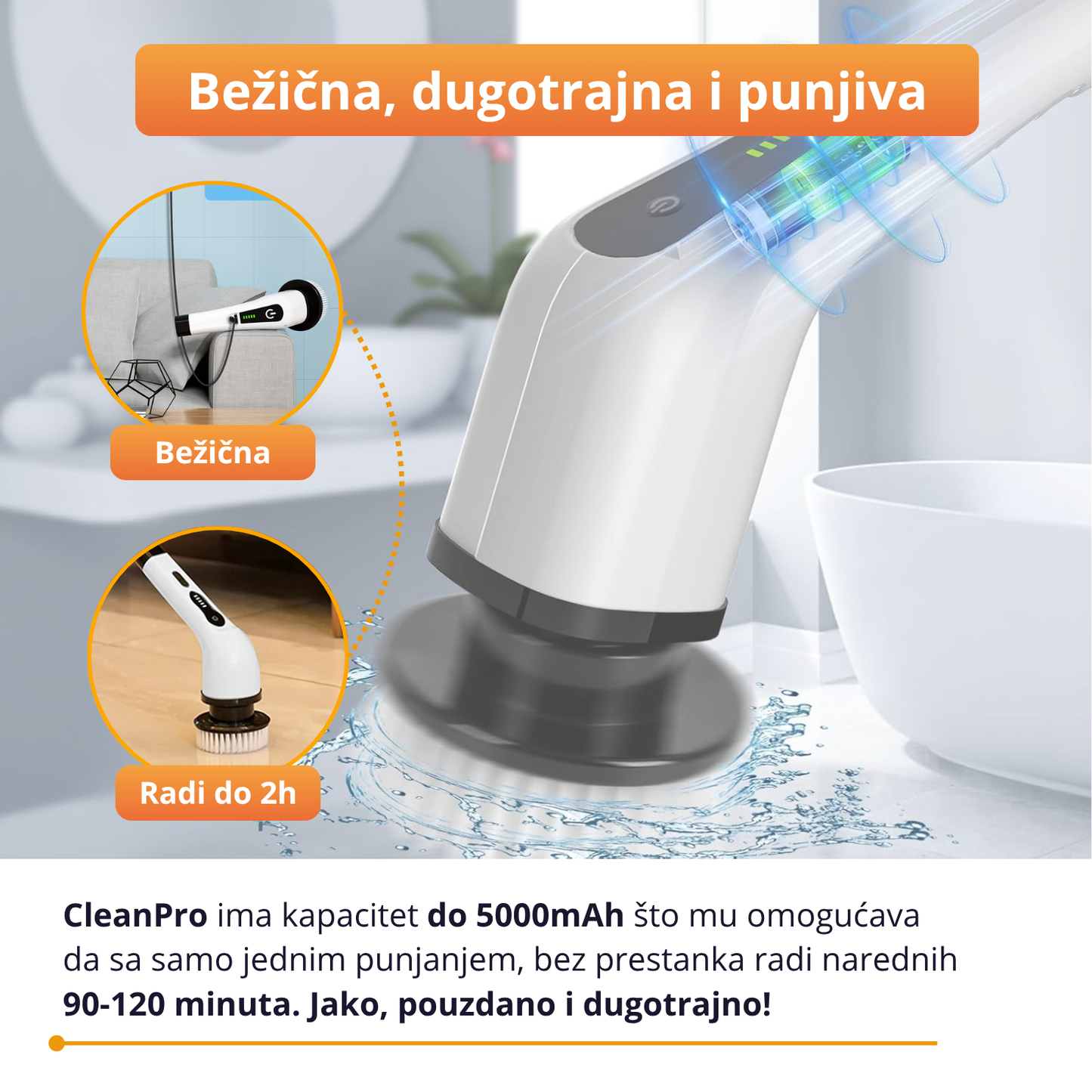 CleanPro - Multifunkcionalna Električna četka za čišćenje   (11 delova)