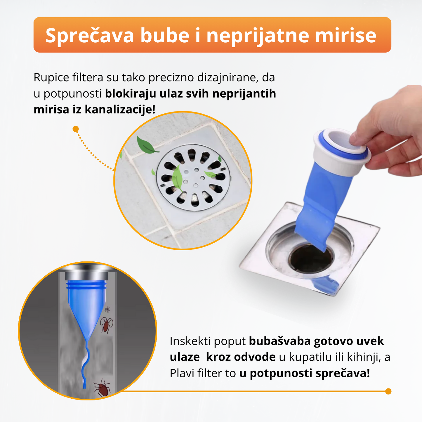 Plavi filter za neprijatne mirise i insekte