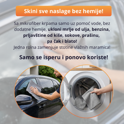 Višekratne mikrofiber krpe u rolni (50 komada)