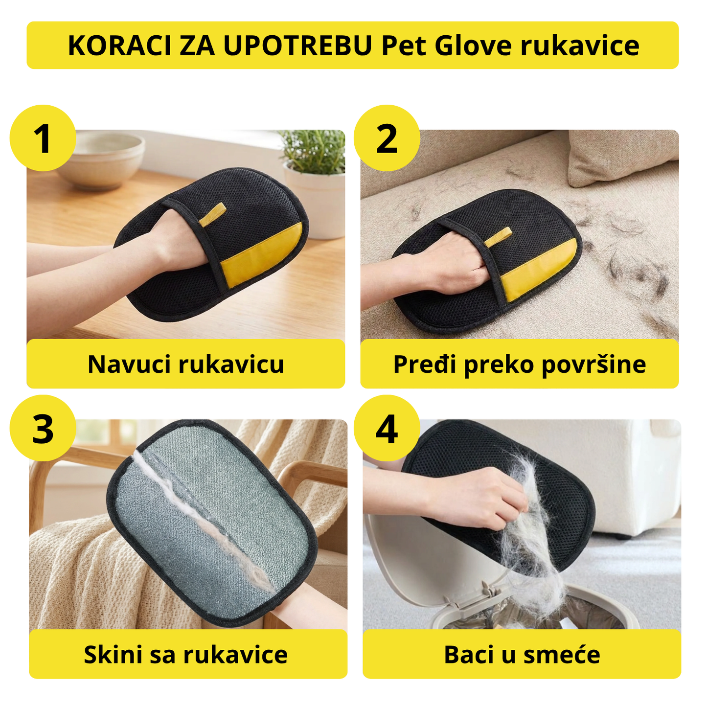 PetGlove - 2u1 rukavica za skupljanje dlaka - 1 + 1 Gratis