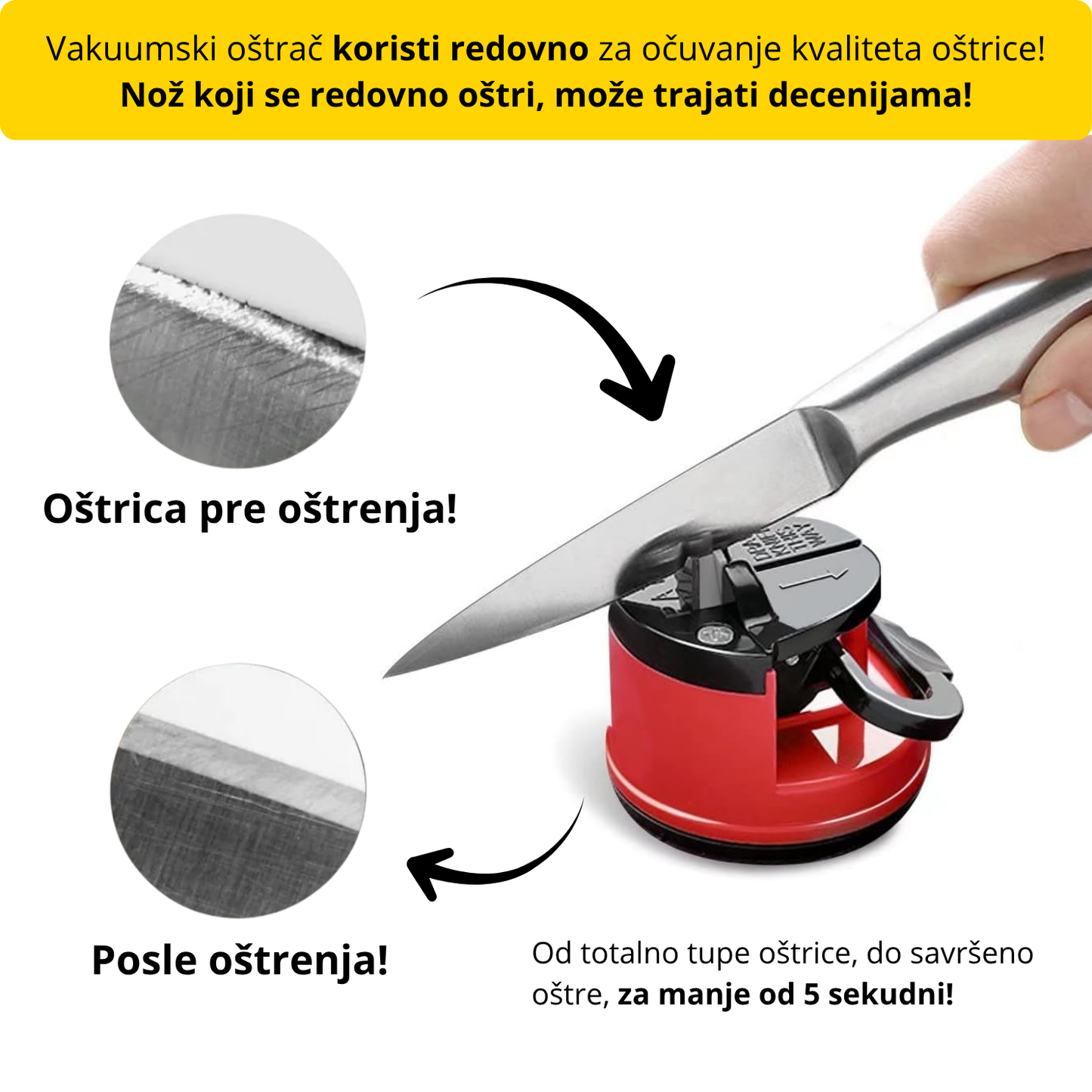 Vakuumski oštrač za noževe