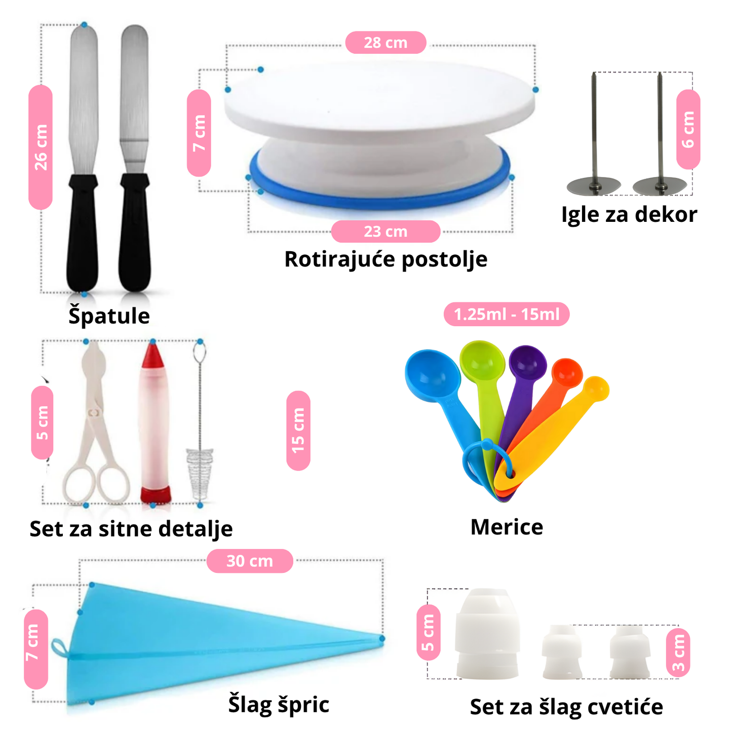 Rudolfov set za dekoraciju torti i kolača