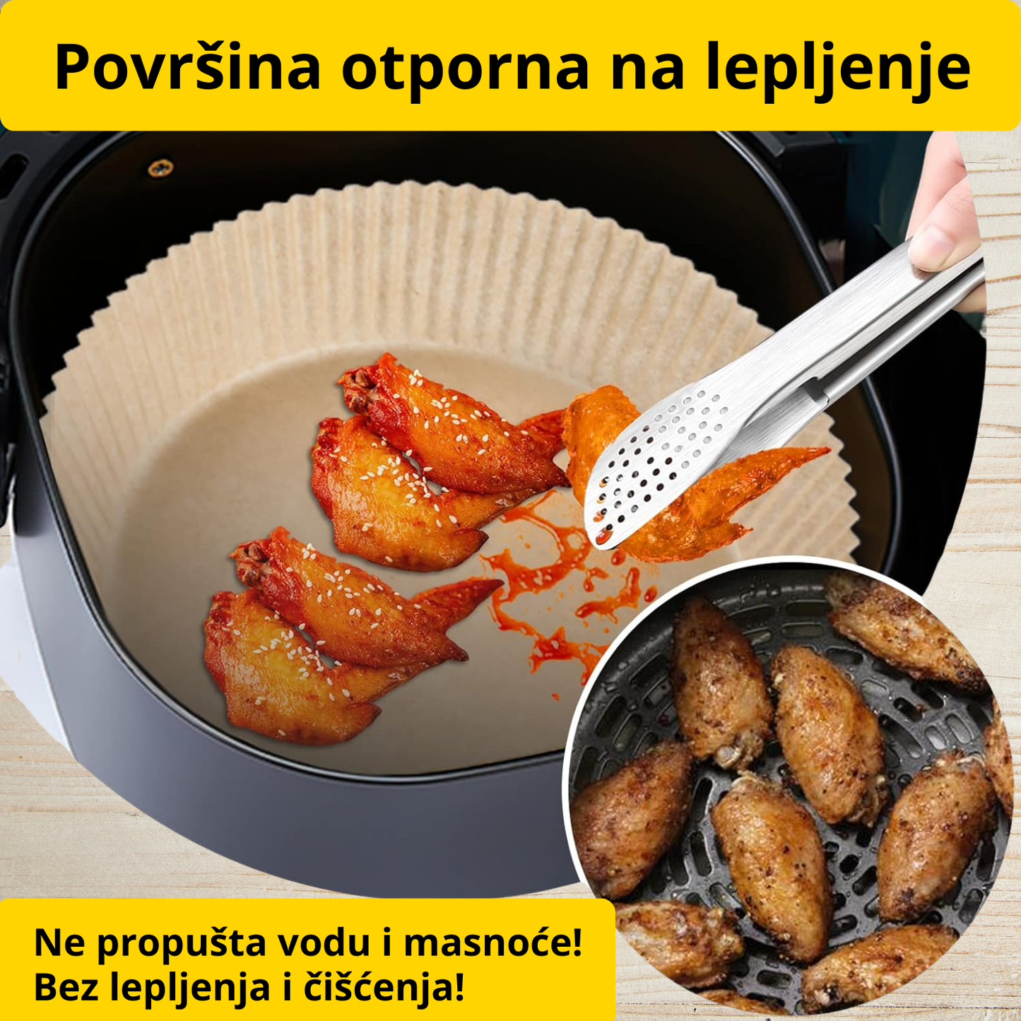 Papirne korpice za AirFryer - 50 komada + 2 mikrofiber krpe GRATIS