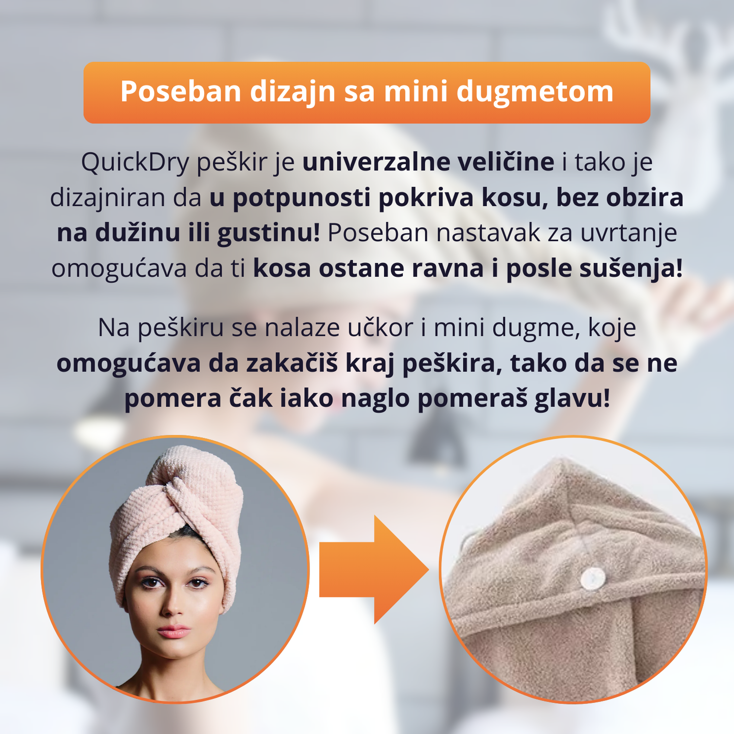 QuickDry - Mikrofiber peškir za brzo sušenje kose