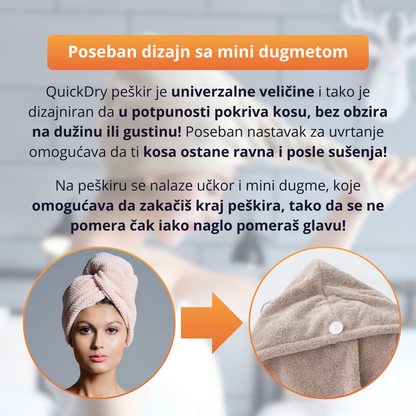 QuickDry - Mikrofiber peškir za brzo sušenje kose