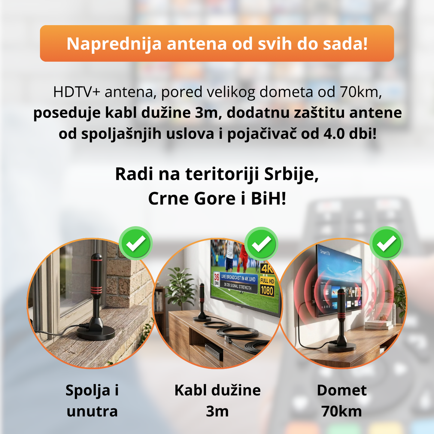 HDTV Plus - Digitalna TV Antena sa pojačivačem