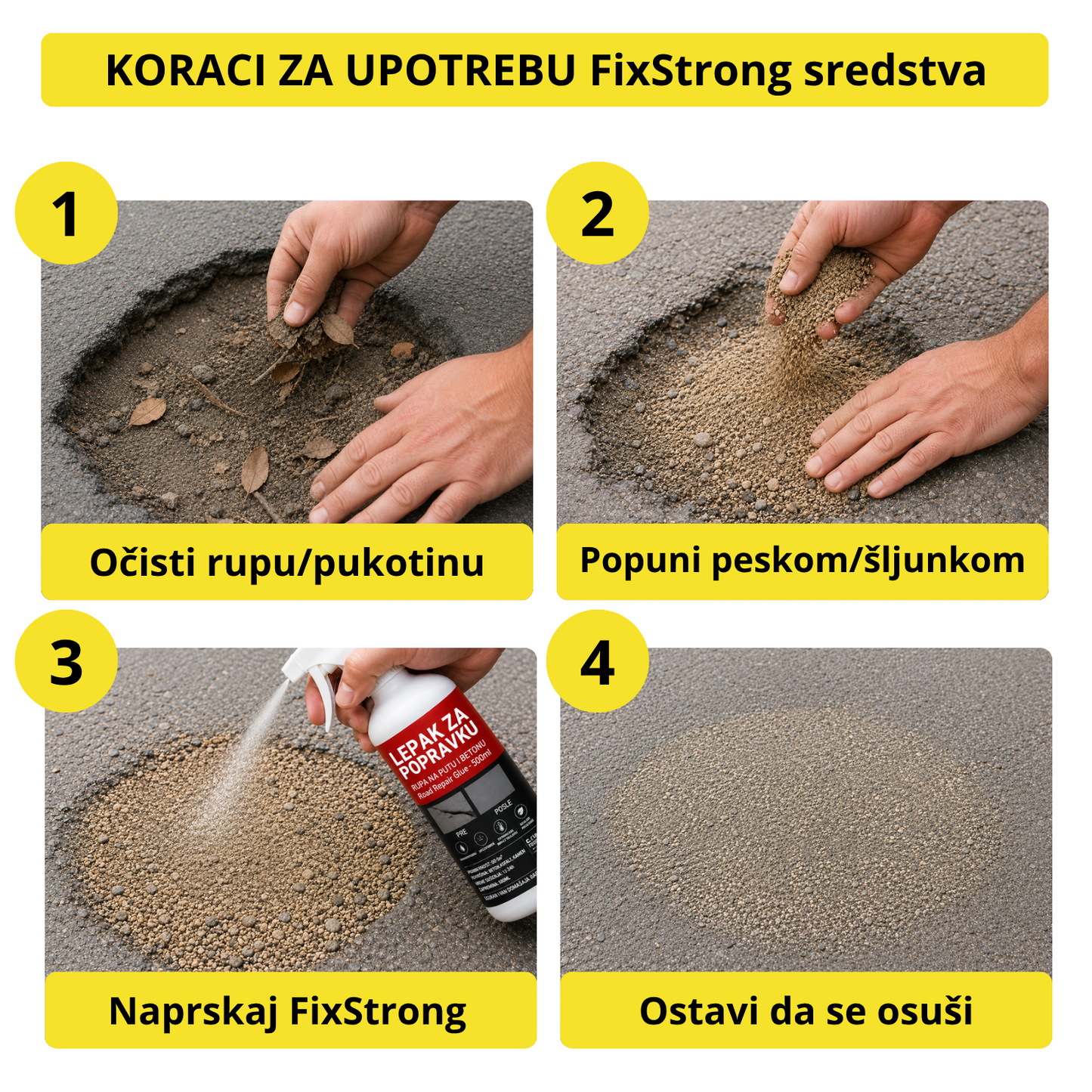 FixStrong - Lepak za popravku rupa na putu i betonu - 1+1 Gratis