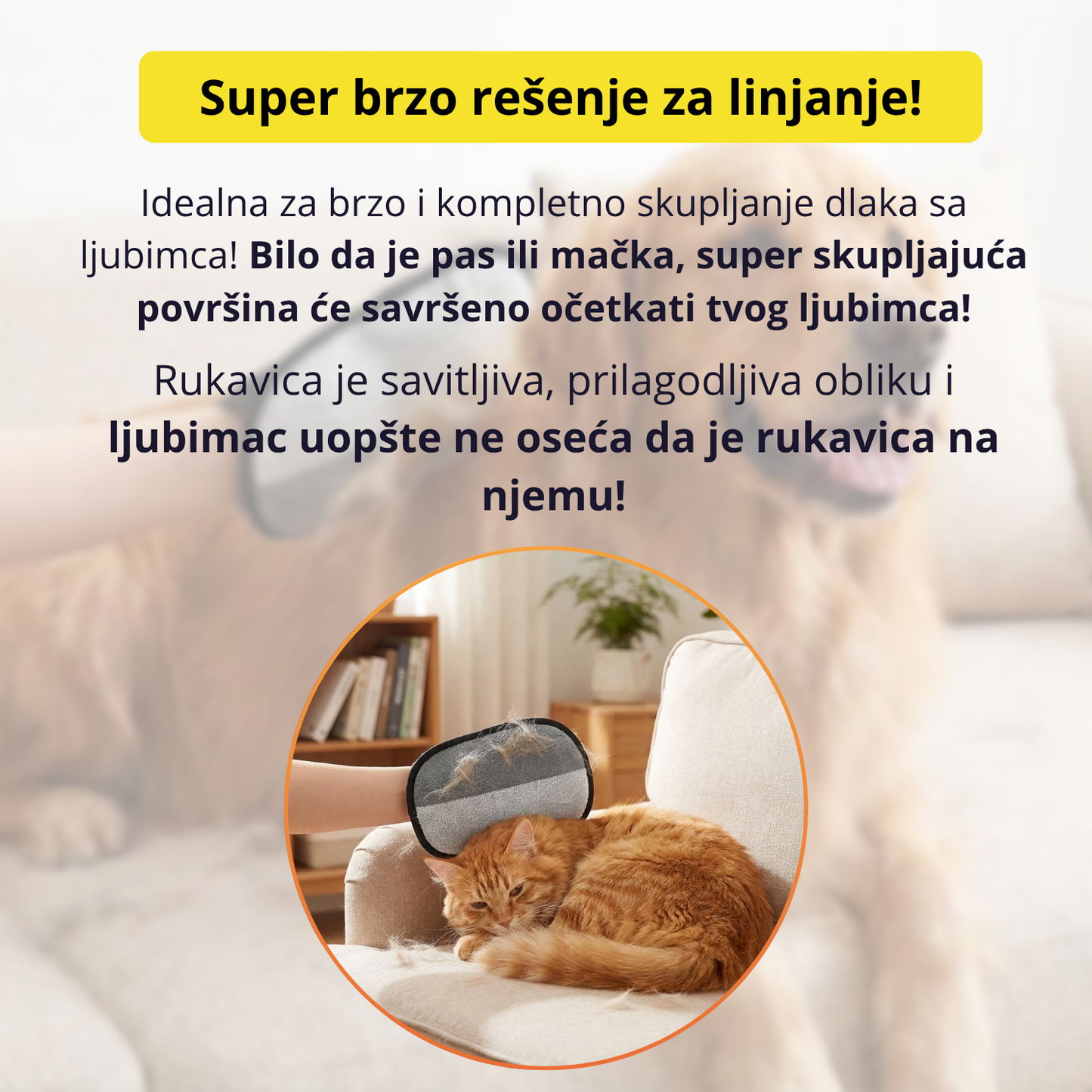 PetGlove - 2u1 rukavica za skupljanje dlaka - 1 + 1 Gratis
