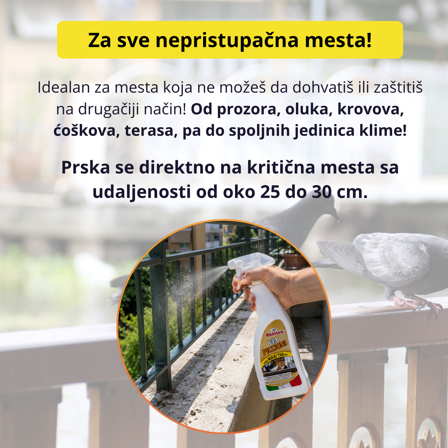 Sredstvo za Rasterivanje Golubova i Ostalih Ptica 750ml