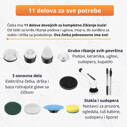 CleanPro - Multifunkcionalna Električna četka za čišćenje   (11 delova)
