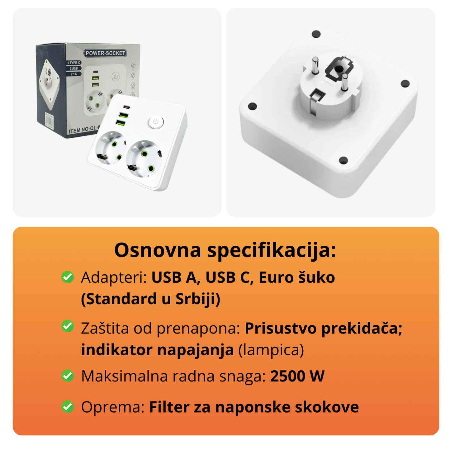 VoltMax - 6 u 1 Multi Utičnica