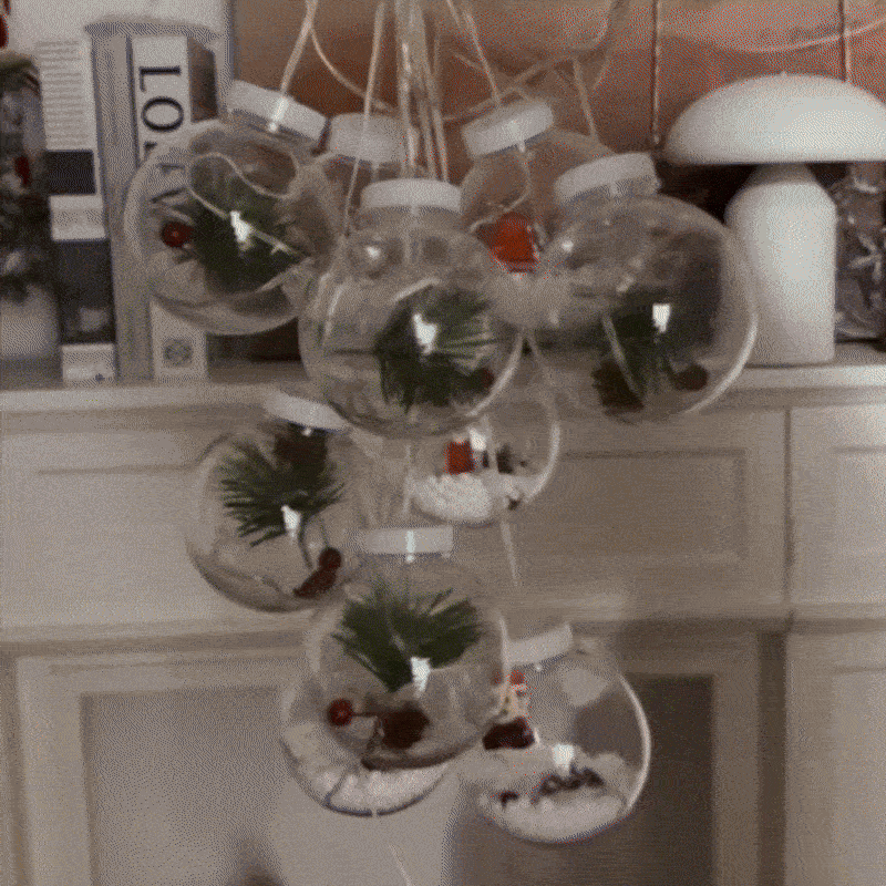 MagicLights Santa - Novogodišnja LED zavesa sa svetlećim kuglama (Set sa 10 kugli)