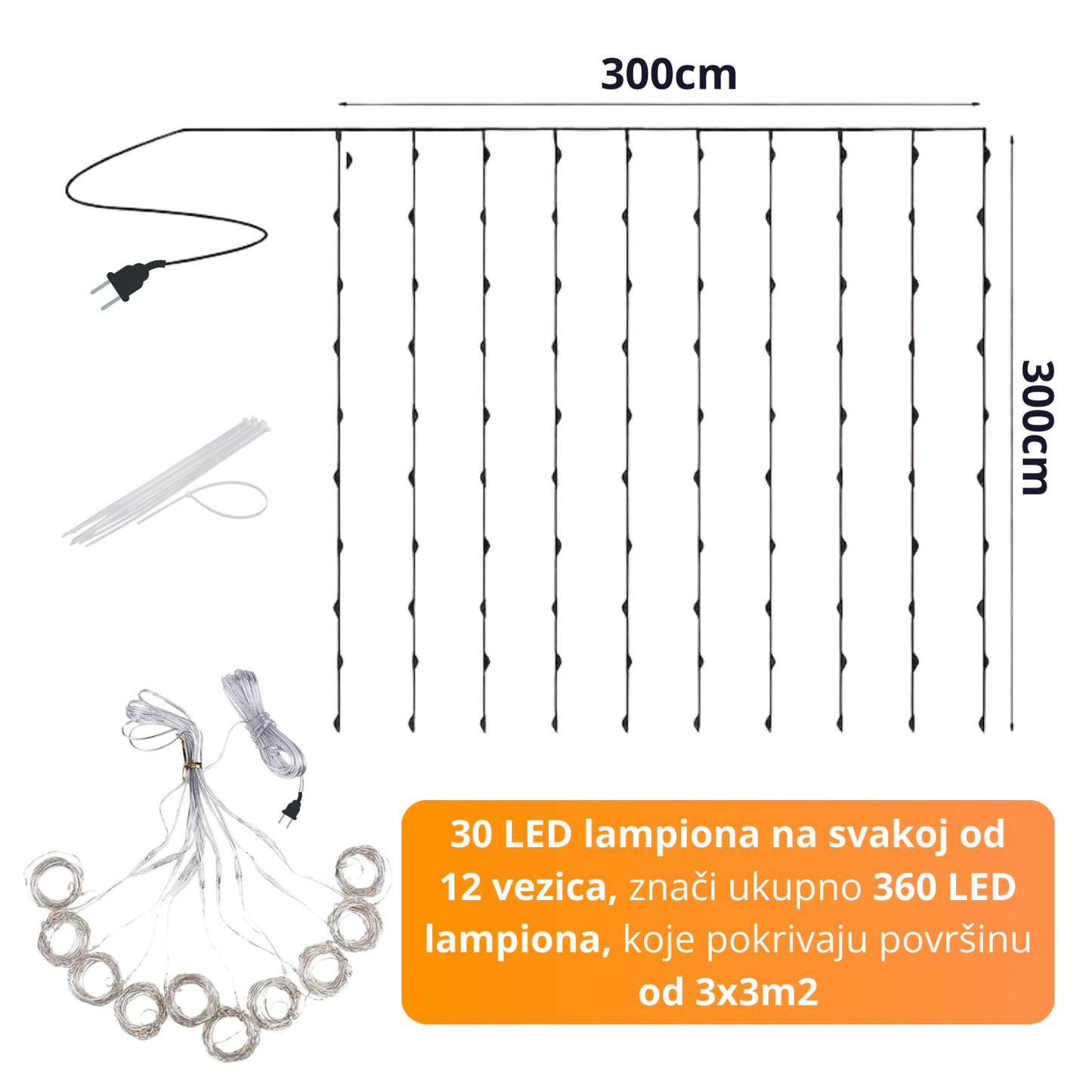 MagicLights - Novogodišnja LED Zavesa od 360 lampiona
